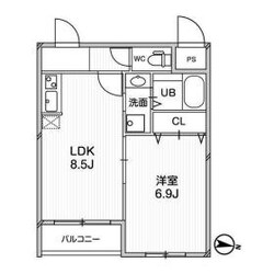 山田駅 徒歩7分 4階の物件間取画像